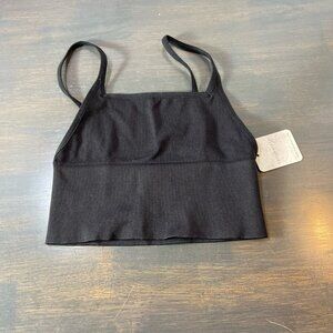 Free People Intimately Black Ribbed Crop Tank – NWT – Size XS/S